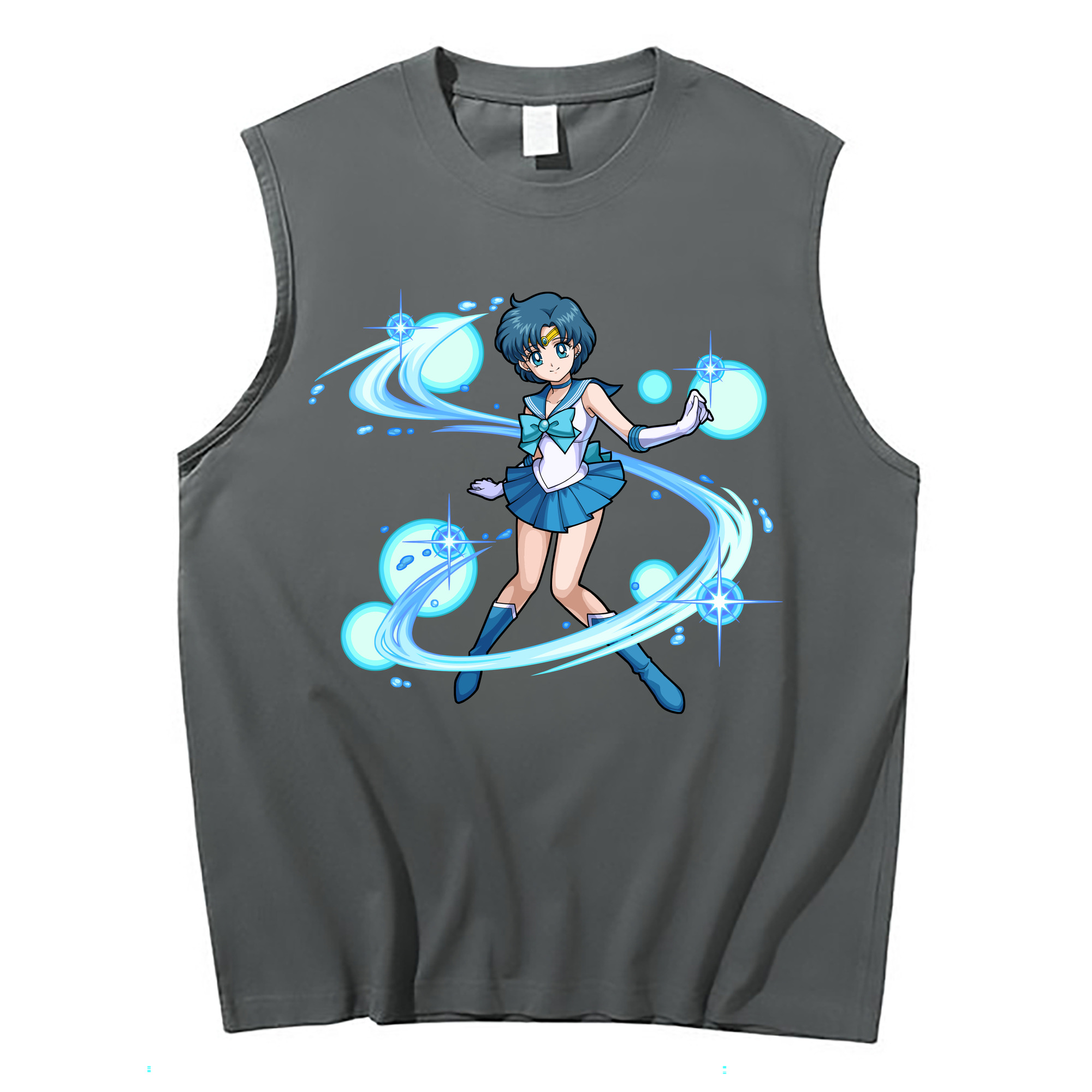 （画像用） 美少女戦士セーラームーン 水野 亜美 みずの あみ Sailor Moon Mizuno Ami コットン100％タンクトップ（フロントプリント）